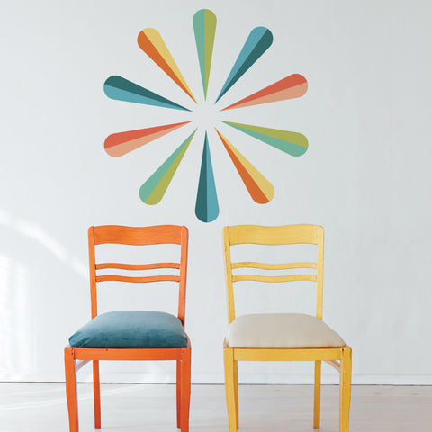 geometric wall art decals, Mid Century Modern wall decals