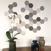 Hexagon Wall Decals, 36 Mod Textured Hexagon Decals, Honeycomb Wall Stickers - Wall Dressed Up