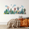 Woodland Forest Watercolor Wall Decals, Woodland Scene Mural, Tree Decals Wall Dressed Up