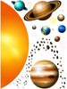 Planets Wall Decals, Sun Mercury Venus Earth Mars Jupiter Saturn Uranus Neptune and even a tiny Pluto Solar System Fabric Decals with Stars