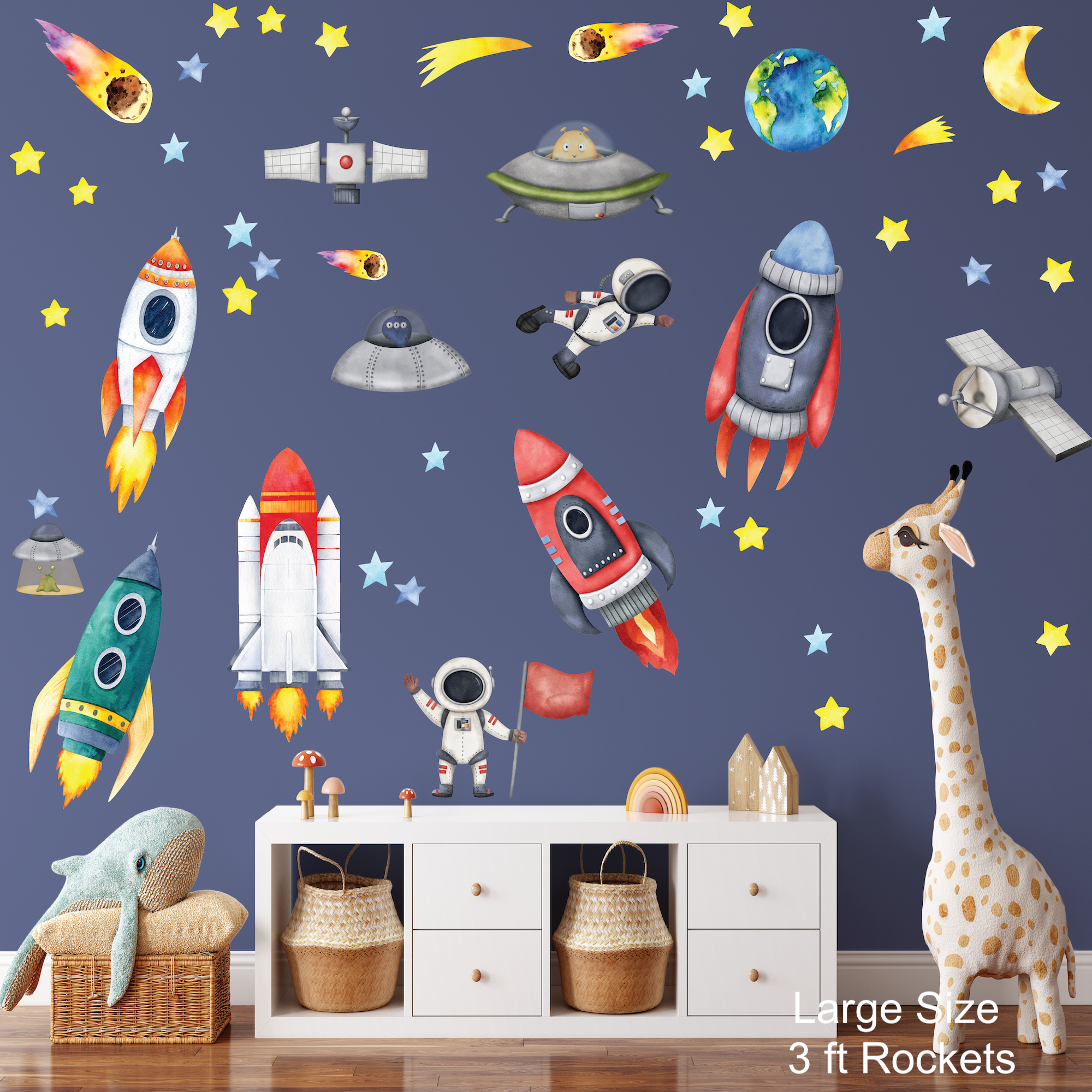 Rockets Wall Decals Astronauts Aliens Outer Space Decals Spaceship