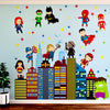 Superheroes and Superhero City Wall Decal Superhero Decals Fabric Eco-friendly Repositionable Superhero Decals