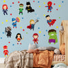 Superhero Wall Decals Superhero Kids Fabric Eco-friendly Repositionable Superhero Decals