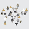 45 Modern Gold Gray Marble Decals and 6 Metallic Gold Vinyl Triangle Decals - Wall Dressed Up