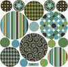 Delightful Dots: Teal, Lime Green and Brown Wall Decals, Eco-Friendly Reusable Decals - Wall Dressed Up
