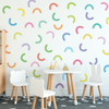 Pastel Rainbow Decals Arc Rainbows Wall Decals, Repositionable Fabric Decals Eco-Friendly