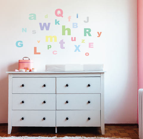 A-Z Pastel Alphabet ABC's Fabric Wall Decals - Wall Dressed Up