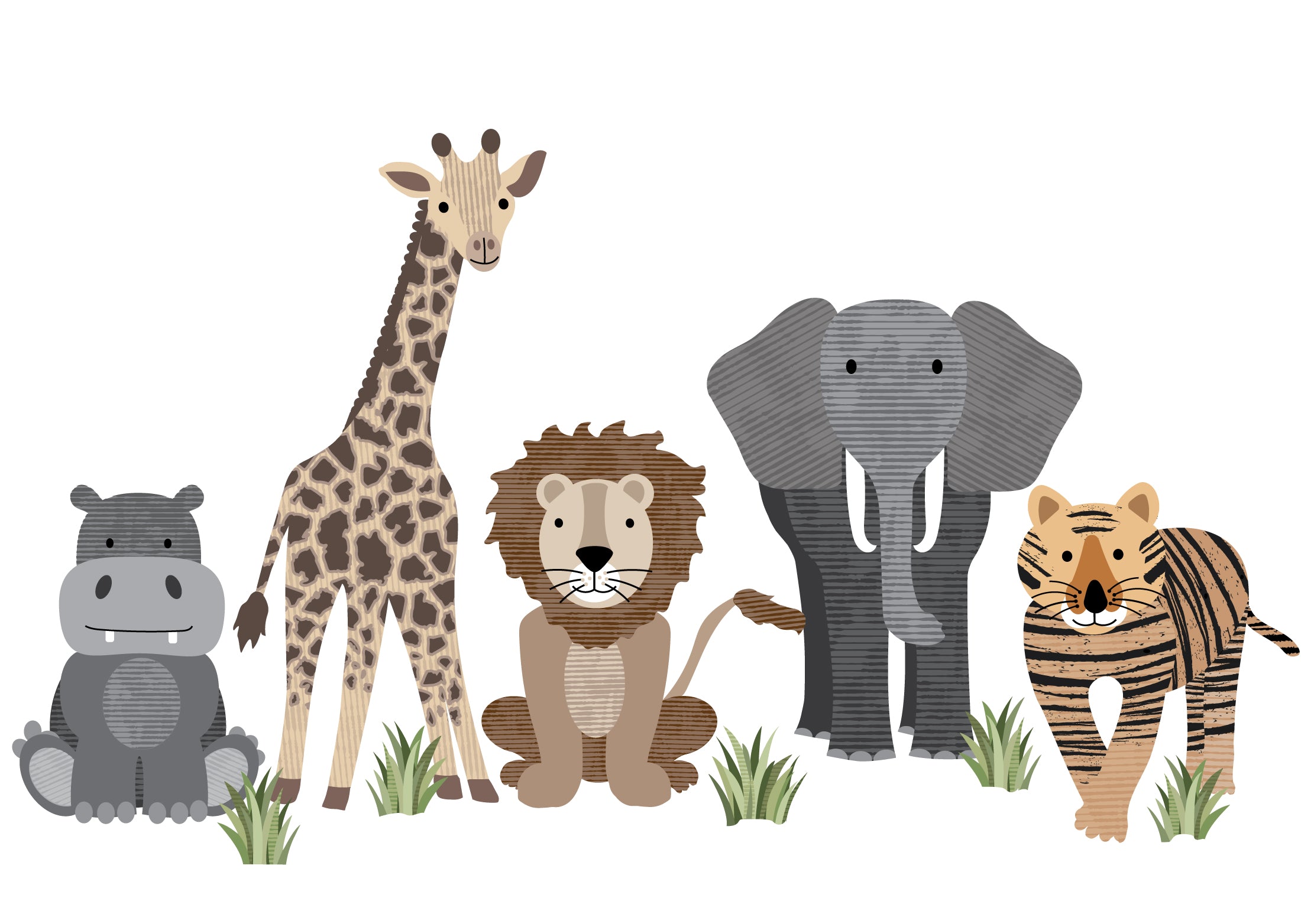 Safari Animal Wall Decals, Nursery Wall Decals, Eco Friendly Jungle