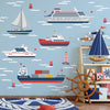 Nautical Wall Decals, Boat Wall Decals, Sailboat and Ship Wall Stickers and Ocean Waves, Nursery Decals, Matte Removable Kids Wall Decals - Wall Dressed Up