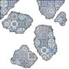 Blue Portuguese Tile Wall Decals, Tile Breakaway Fabric Repositionable Wall Stickers - Wall Dressed Up