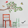 Tree Branch Wall Decal with Leaves, Branch Wall Sticker Bird Wall Decals Sheet Optional Children's Wall Stickers Peel and Stick Wall Decals
