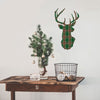 Red or Green Plaid Deer Trophy Holiday Wall Decal in 2 sizes - Wall Dressed Up