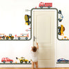 Construction and Emergency Vehicle Wall Decals with Straight and Curved Gray Road - Wall Dressed Up