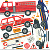 Emergency Vehicle & Truck Wall Decals with Straight Gray Road, Reusable Wall Stickers - Wall Dressed Up
