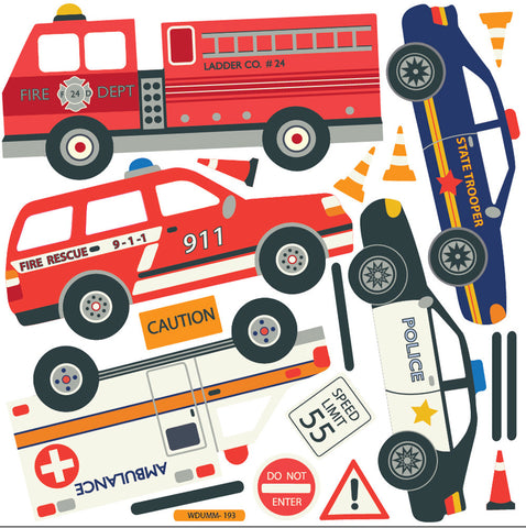 Emergency Vehicle EMS Wall Decals, Gray Straight Road, Eco-friendly Fa