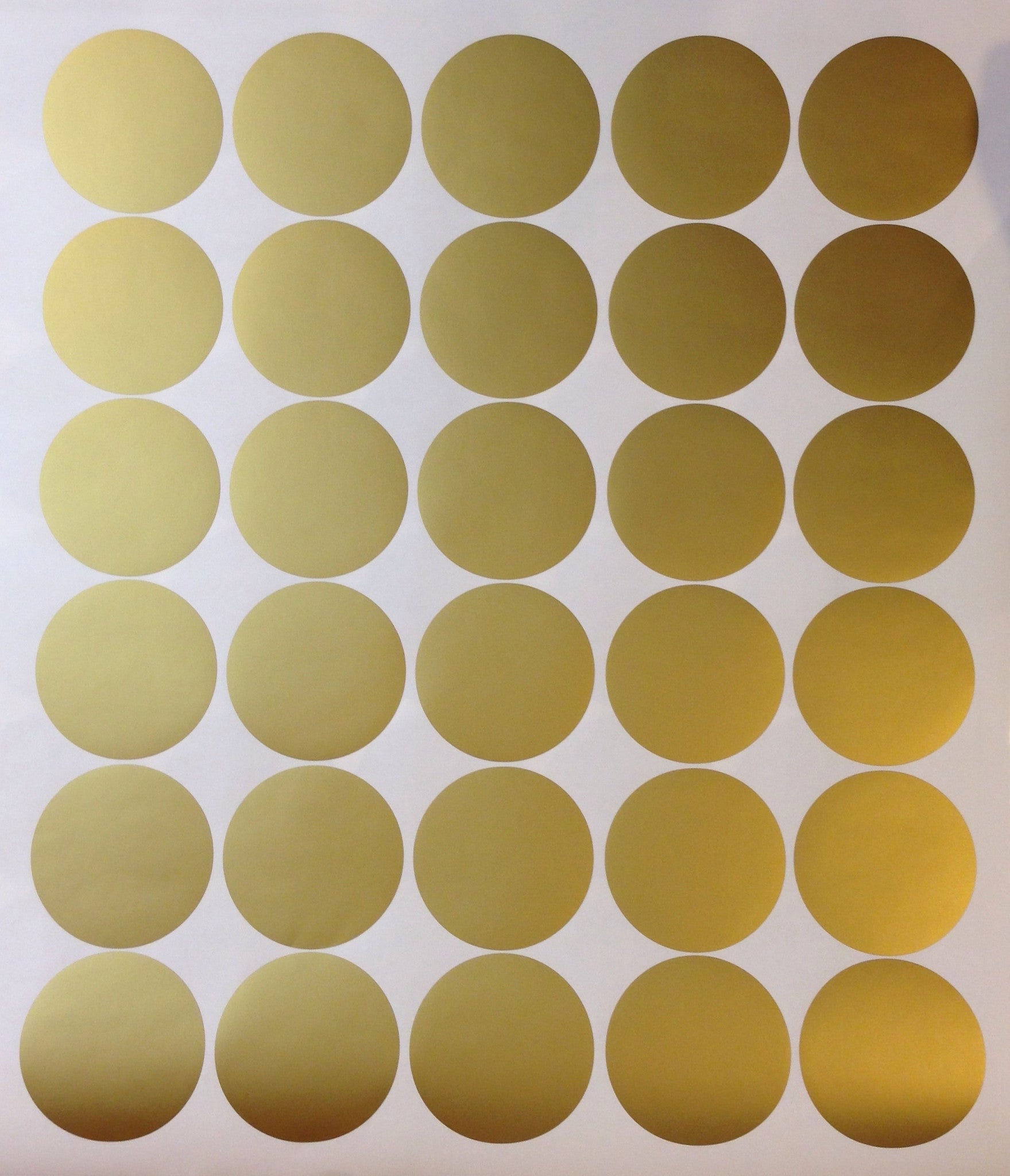 30 Silver or Gold Metallic 4 Inch Polka Dot Vinyl Wall Decals