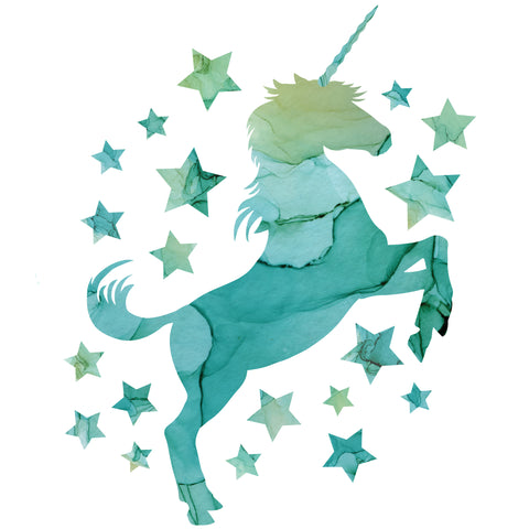 Unicorn Wall Decal, Horse Decal, Star Decals, Eco Friendly Fabric Wall