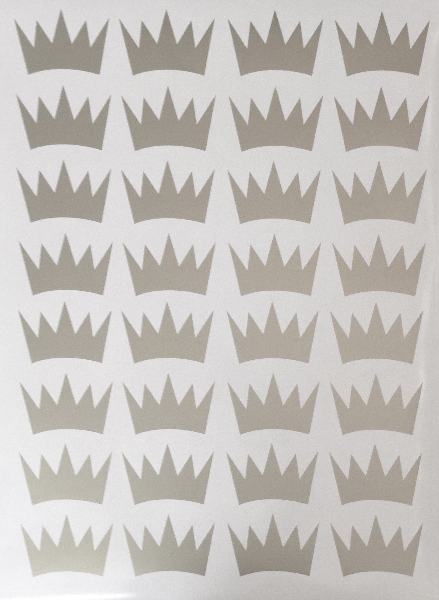 32 Silver or Gold Metallic Princess Crown Vinyl Wall Decals