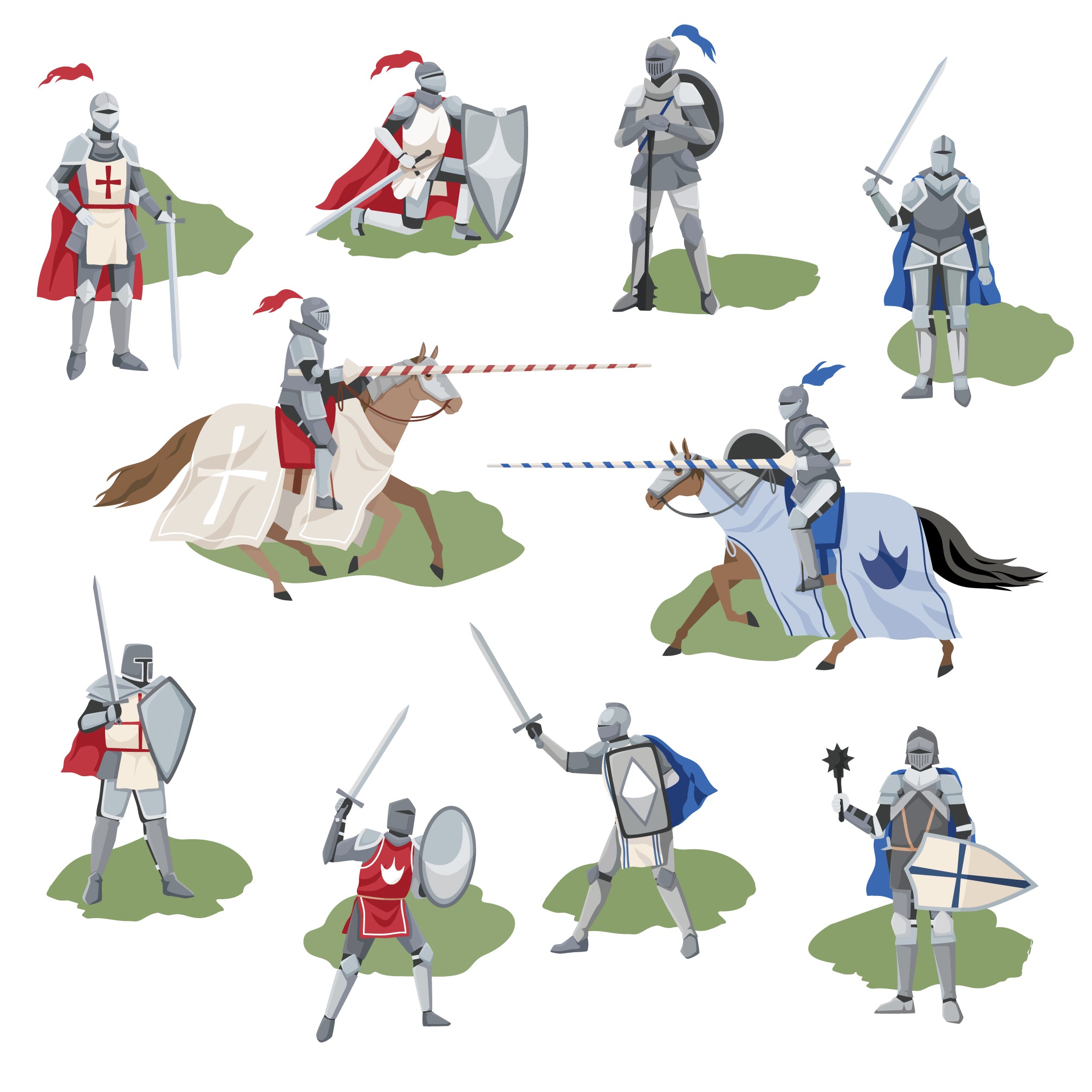 Medieval Knights Wall Decals, Boys Wall Decals, Removable Wall Sticker