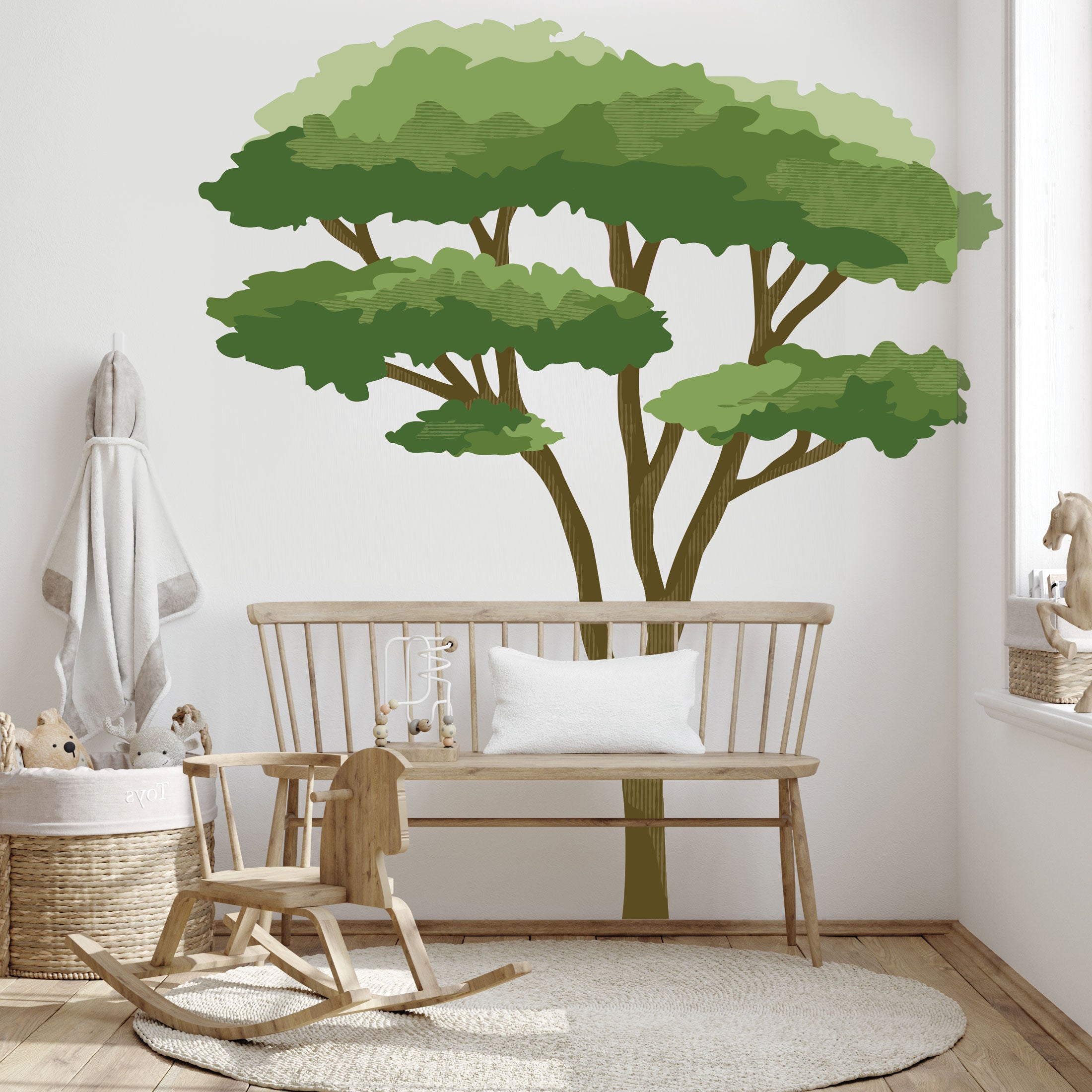 Large Acacia Tree Wall Decal, Safari Nursery Wall Decals