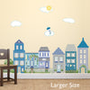 Town Wall Decals, Cityscape Wall Stickers, Gender Neutral Wall Decals, Nursery Wall Decor