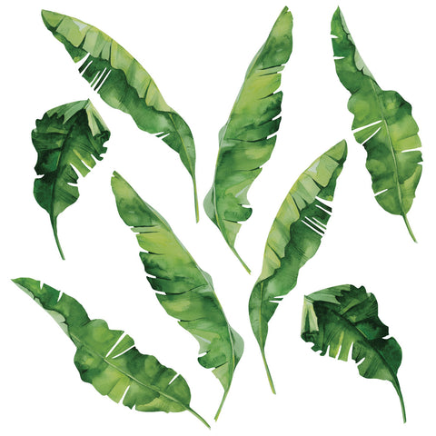 8 Large Banana Leaves Wall Decals, Tropical Leaf Decals, Eco Friendly ...