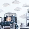 Large Gray Watercolor Cloud Wall Decals, Clouds Wall Stickers, Nursery Wall Decals, Peel and Stick Fabric Removable Wall Stickers Col 1