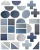 Watercolor Geometric Decals, Gray Blue Geometric Wall Decals, Peel and Stick Shapes Not Wallpaper - Wall Dressed Up