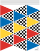 Race Car Flag Wall Decals, Repositionable Matte Fabric Wall Stickers - Wall Dressed Up
