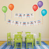 Happy Birthday Bunting Flags  Wall Decals, Eco-Friendly Matte Party Decor Wall Stickers - Wall Dressed Up
