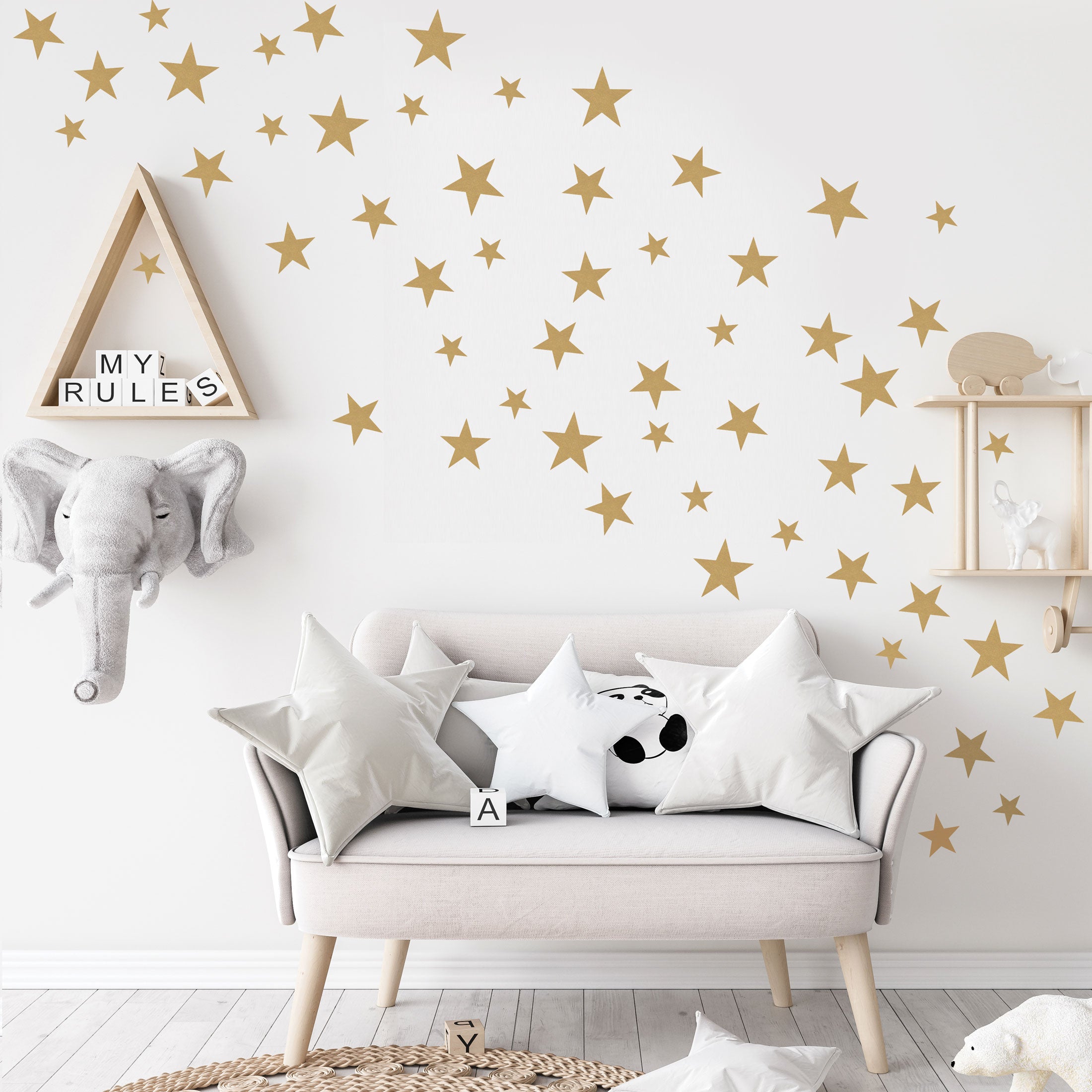 4 Metallic Gold 5 in Number Stickers Backdrop Wall Decorations