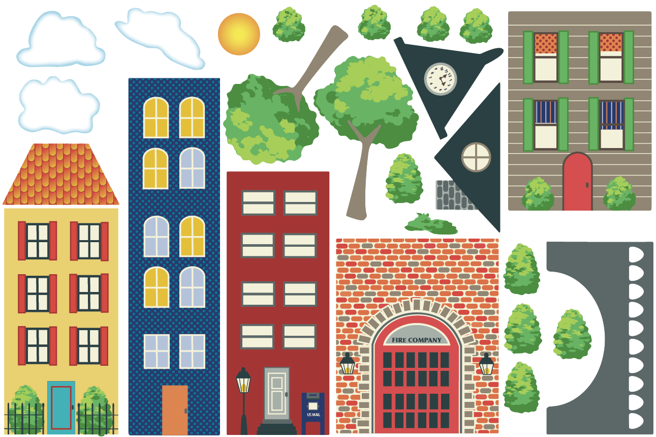 Helicopter Airplane Wall Decals,Transportation Town Wall Decals, Boys