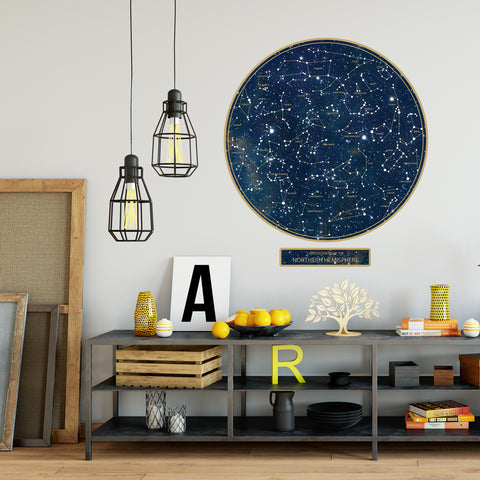 Constellations Wall Decal, Northern Hemisphere Poster Decal, Sky Decal - Wall Dressed Up