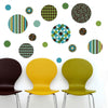 Delightful Dots: Teal, Lime Green and Brown Wall Decals, Eco-Friendly Reusable Decals - Wall Dressed Up