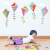 Multicolor Kite Wall Decals with Clouds, Reusable Eco-Friendly Wall Stickers, Col.1 - Wall Dressed Up