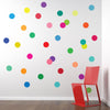36 Rainbow of Colors Polka Dot Wall Decals, Eco Friendly Dot Wall Stickers