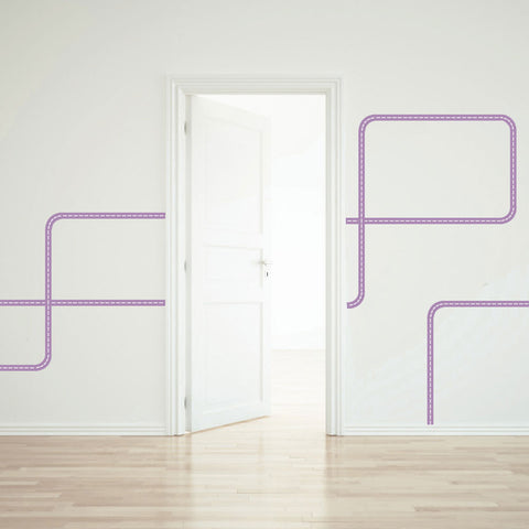 Purple Road Wall Decals Curved and Straight - Wall Dressed Up