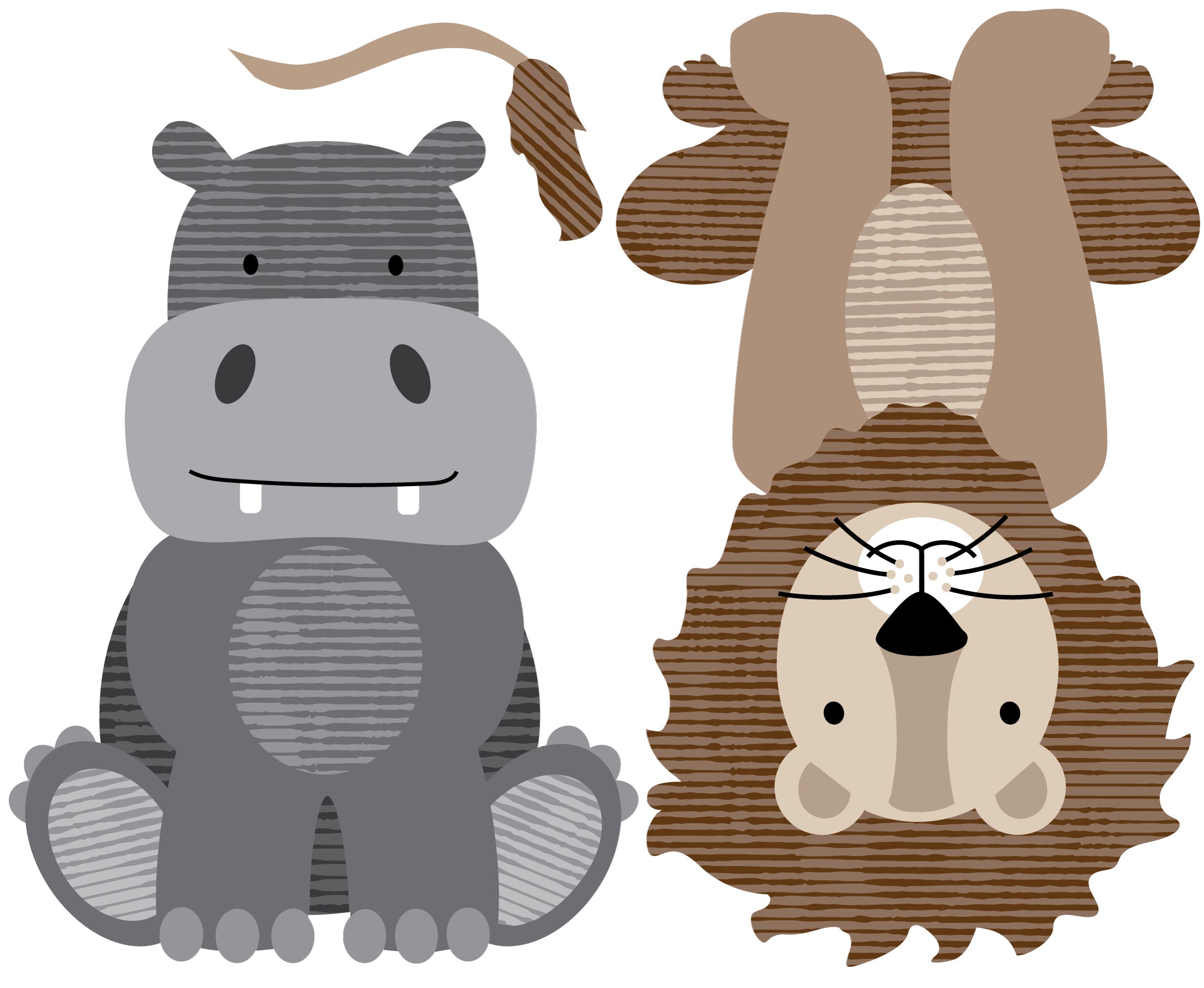 Safari Animal Wall Decals and Acacia Tree Decals, Nursery Wall Decals,