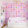 72 Sweet Confetti Patterned and Solid Heart Wall Decals, Eco-Friendly Removable - Wall Dressed Up