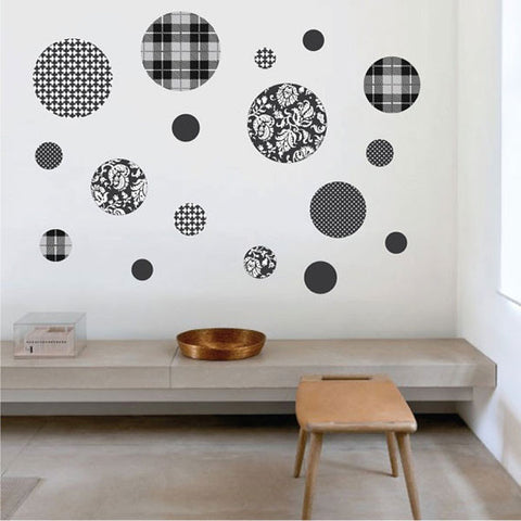 Black and White Patterned Wall Decals, Eco-Friendly Matte Wall Stickers - Wall Dressed Up