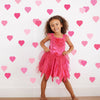 36 Pretty in Pinks Confetti Heart Wall Decals, Peel and Stick Eco-Friendly Reusable Wall Stickers - Wall Dressed Up