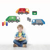 Garbage Truck and Recycling Truck Wall Decals, Peel and Stick Eco-Friendly Wall Decal Stickers - Wall Dressed Up