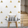36 Large Gold or Silver Metallic Triangle Wall Decals, Geometric Wall Stickers - Wall Dressed Up