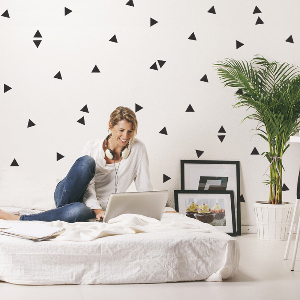 Wall Decals 120 Mini Triangle Vinyl Wall Stickers, Geometric Wall Deca