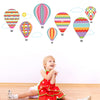 Hot Air Balloons and Clouds Wall Decals, Purples & Pinks Eco-Friendly Removable Wall Stickers, Col 3 - Wall Dressed Up