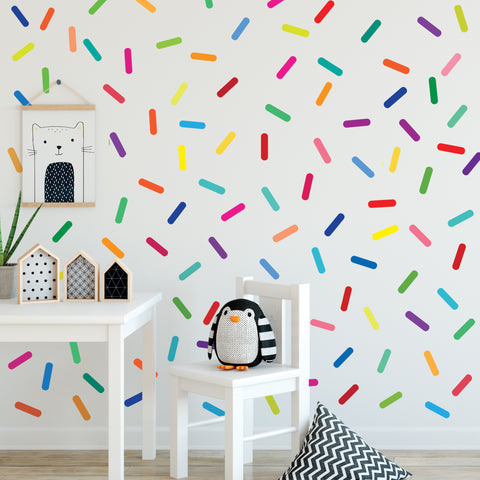 Rainbow Sprinkles Wall Stickers Confetti Wall Decals Sprinkle Wall Decals Rainbow Nursery Decals Eco Friendly Removable Wall Stickers - Wall Dressed Up