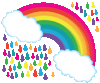 Bright Rainbow with Raindrops Wall Decals, Rainbow Wall Decal Nursery Wall Stickers 