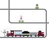 Red Caboose Freight Train Wall Decals & Railroad Track Straight & Curved (Left Facing) Col. 2 - Wall Dressed Up