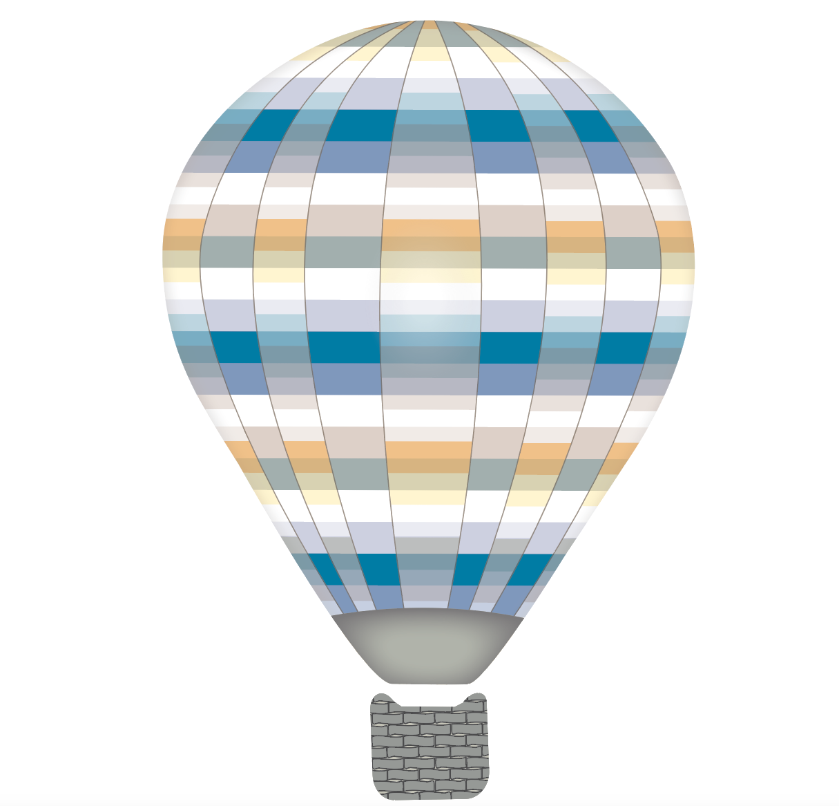 Hot Air Balloon Wall Decals with Clouds, Gender Neutral Nursery Wall