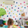 36 Rainbow Polka Dots Wall Decals, Confetti Dots Matte Fabric Removable and Reusable - Wall Dressed Up